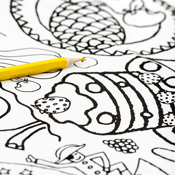 Colour-in Giant Poster Tablecloth - Teatime